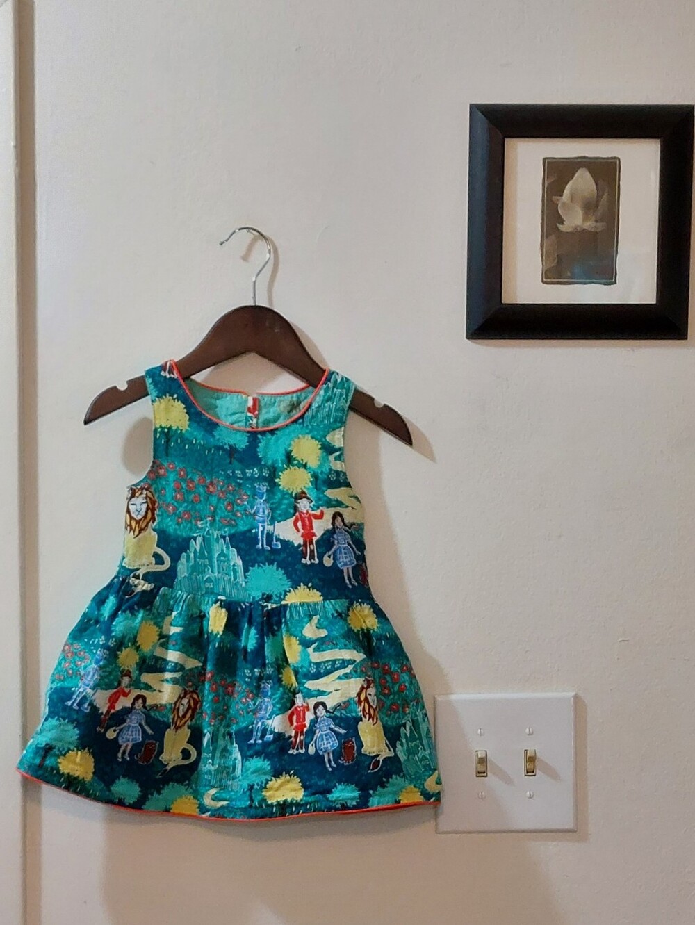 Teal Printed Sleeveless Girls' Casual Dress Size 12 Months